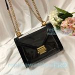 New Replica Michael Kors Whitney Black Crocodile Leather Chain Shoulder Bag